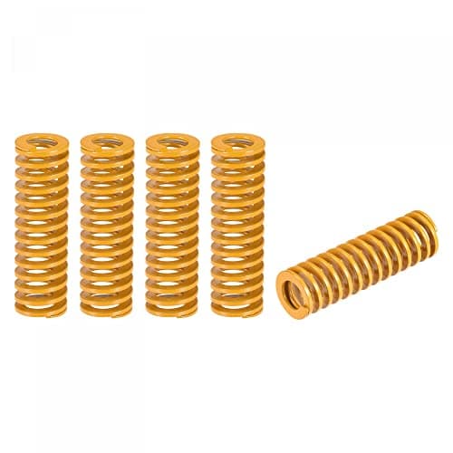 Image of sourcing map 3D Printer Die Spring, 20mm OD 65mm Long 4pcs Spiral Stamping Light Load Compression Mould Die Springs for 3D Printer Electric Part, Yellow