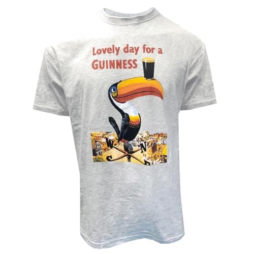 Image of Guinness "Lovely Day for a Toucan T-Shirt – Classic Grey Tee (UK, Alpha, XXL, Regular, Regular, Grey)