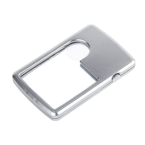 Image of Pocket Magnifying Glass with Light, 3X 6X Magnifying Glass with Light LED Illuminated Magnifier Lightweight Handheld Magnifying Glass Rectangular Magnifying Glass for Reading Inspection Hobbies Crafts