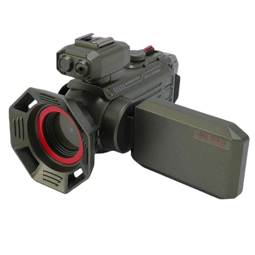 Image of Camcorder Video Camera, Ultra HD 4K 53MP 50X Digital Zoom Vlogging Camera, Auto Focus, 3 Inch Screen 270 Degree Rotation, Hot Shoe, Support Up to 512GB (Green)