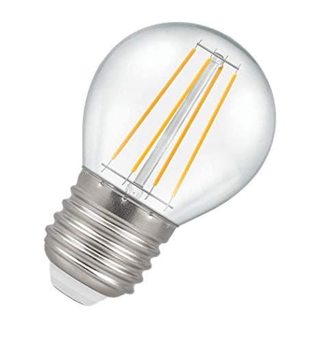 Image of Crompton Lamps LED Golfball 5W ES-E27 Dimmable Filament (40W Equivalent) 2700K Warm White Clear 470lm ES Screw E27 Round Light Bulb
