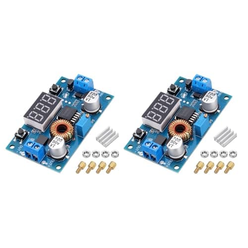 Image of sourcing map 2Pcs XL4015E Buck Converter Voltage Regulator 4-38V to 1.25-36V 5A Adjustable Step Down Power Module with Hexagonal Screws Nuts Heat Sink for Power Adjustment Power Transformers