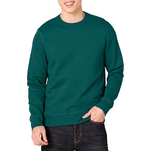 Image of Amazon Essentials Men's Fleece Crew Neck Sweatshirt (Available in Big & Tall), Forest Green, XXL