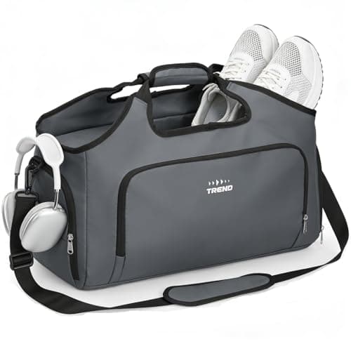 Image of Mens Sports Gym Bag with Wet Pocket & Shoe Compartment,Travel Duffle Bag for Men and Women Overnight Bag with Padded Shoulder Strap, Water-Resistant Sports Holdall for Swimming