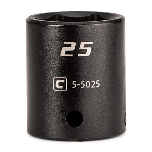 Image of Capri Tools 25 mm Shallow Impact Socket, 1/2-Inch Drive, 6-Point, Metric