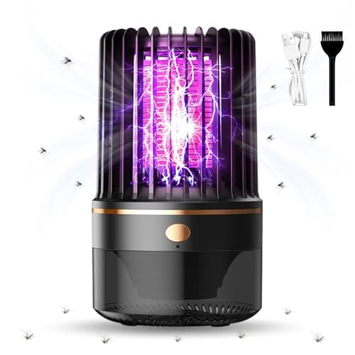 Image of Mosquito Killer Lamp,4200V electric fly catcher,USB Rechargeable Bug Zapper,3-in-1 UV mosquito killer,Indoor and outdoor 360° Attract Flying Insects,Suitable for family backyard camping(Black)