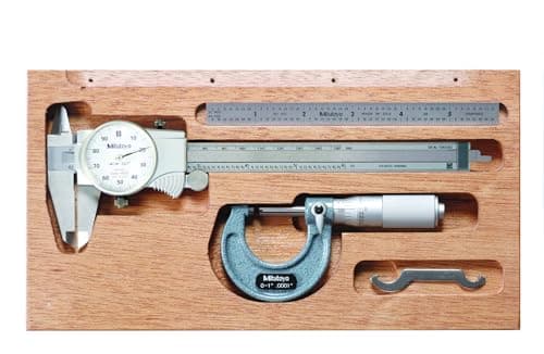 Image of Mitutoyo 64PKA079B Tool PKG, Mechanical, INCH, W/ 6" DIAL Caliper, 1" Outside MIC, 6" Steel Rule, CASE