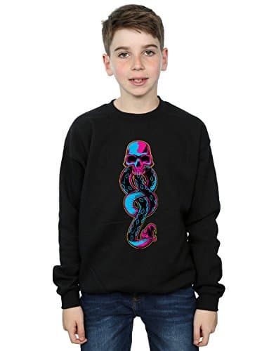 Image of Harry Potter Boys Neon Dark Mark Sweatshirt Black 12-13 years