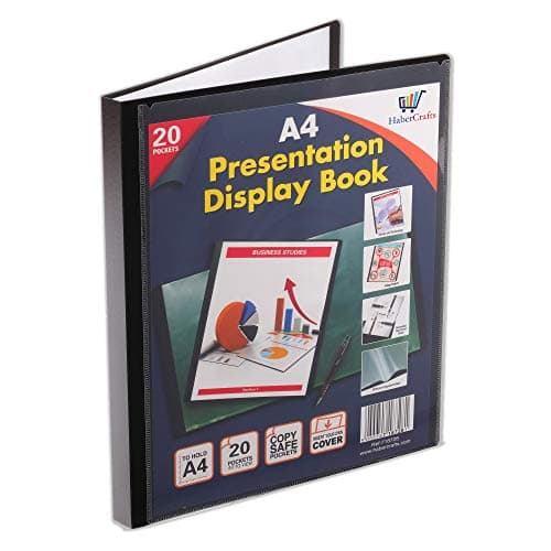 Image of A4 20 Pocket Display Book Presentation Folder Portfolio (40 Views) Project Book Certificate Folder Plastic Wallets (1 Book)