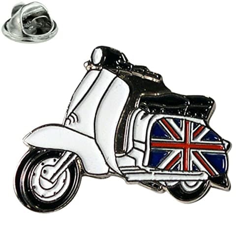 Image of GBJUK Enamel Union Jack Mod Vespa Lambretta Scooter Pin Lapel Badge with Butterfly Clasp Back