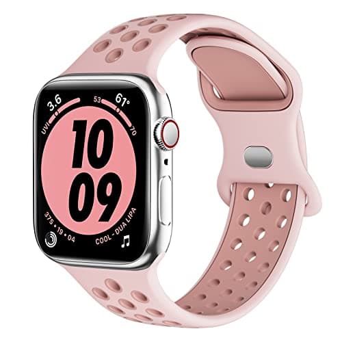 Image of Higgs Sport Strap Compatible with Apple Watch Strap 44mm 45mm 46mm 42mm 49mm 40mm 38mm 41mm, Breathable Silicone Double Hole Band for iWatch Strap Series 11 10 9 8 7 6 5 4 SE Ultra 3 2 1