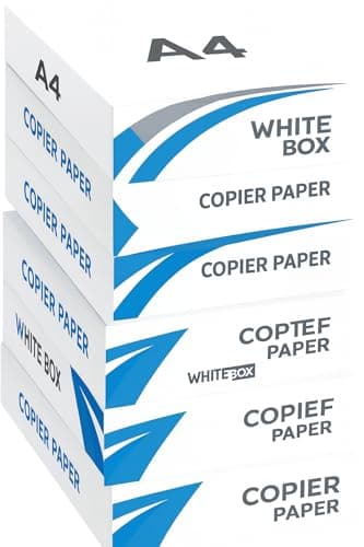 Image of White Box® Copier Printer Paper Multifunctional Ream Printing 75gsm A4 White - 1 Box 5 Reams of 500 Sheets