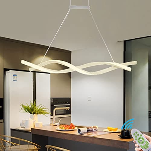 Image of Lanekd Pendant Light Spiral Dining Table Office Lamps LED Hanging Light Dimmable with Remote Living Room Ceiling Light for Kitchen Island Bar Cafe Dining Room Flush Mount Lighting Chandelie