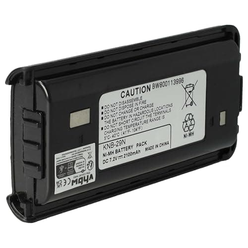 Image of vhbw Battery Replacement for Kenwood BPKNB29MH, BPKNB29MHXT-1, BPKNB45LI, KNB-29, KNB-29A, KNB-29N for Radio, Walkie-Talkie (2100mAh, 7.2V, NiMH)