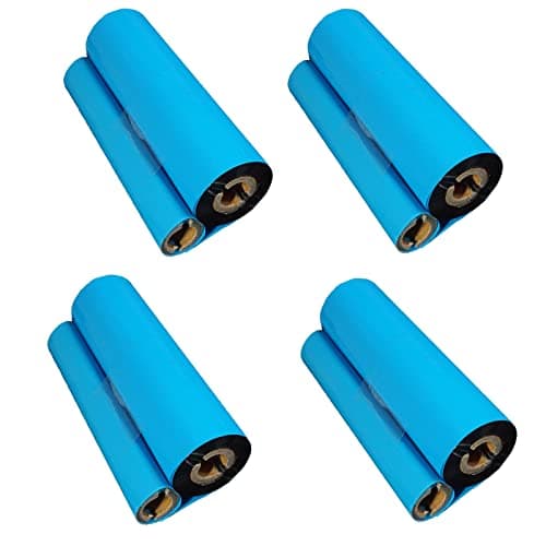 Image of 4 Rolls 4.33'' x 244' Premium Resin Enhanced Wax Ribbon, 110mm x 74m Black Thermal Transfer Ribbon, Desktop Barcode Thermal Label Printer Ribbons, 1/2'' Core, for Zebra GC, GK, GX, ZD & Eltron