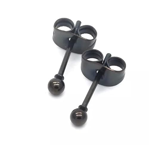 Image of 3mm black stainless steel stud earrings