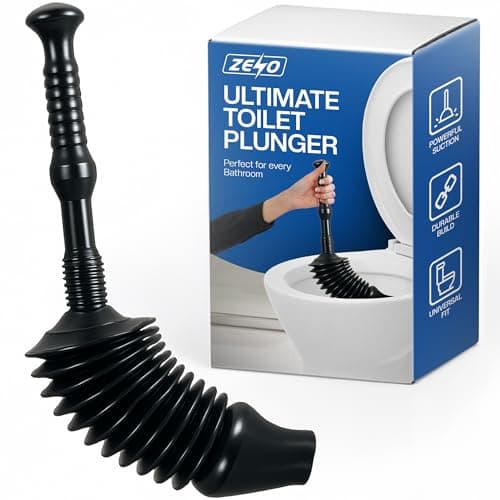 Image of ZENO Powerful Toilet Plunger | Toilet Unblocker | Plunger Toilet Unblocker | Toilet Plungers for Unblocking | Toilet Unblocker Heavy Duty | 8x More Power Than Other Plungers | Easily Unblock Toilets