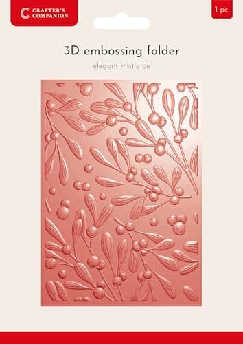 Image of Crafter's Companion 3D Embossing Folder 5" x 7" - Elegant Mistletoe