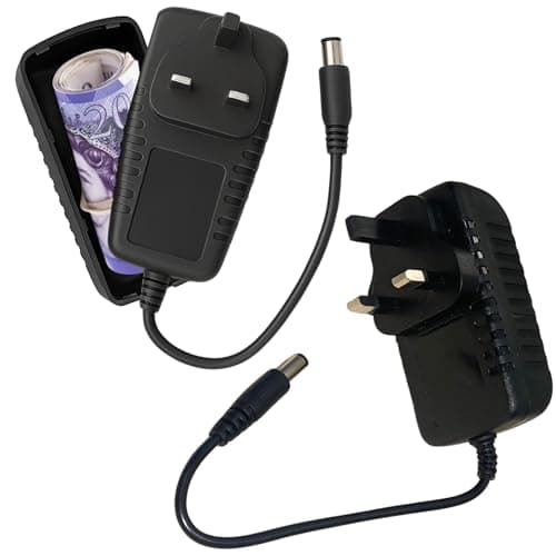 Image of Secret Stash UK Plug Immitation Charger Hidden Compartment Box Diversion Safe - Storage Device for Festivals Events Parties & Home Security - Conceal Valuables Cash Jewelry (Don't Plug in Socket)