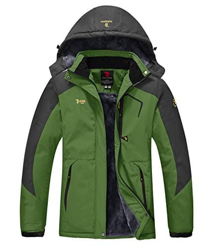 Image of YSENTO Womens Waterproof Ski Jacket Winter Fleece Outdoor Mountain Jacket and Coat with Hood(Green,L)