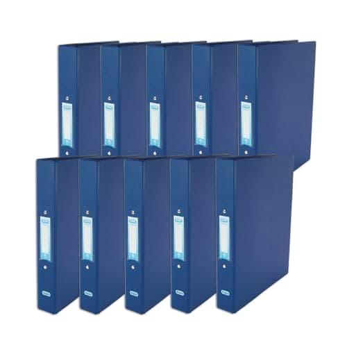 Image of Elba A4 Ring Binder Pack of 10, Plastic on Board 35mm, Blue