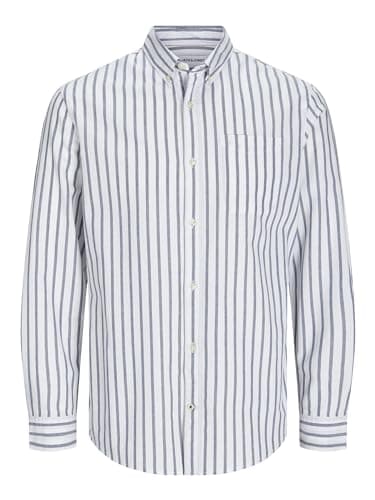 Image of JACK & JONES Men's Jjeoxford Shirt LS Noos Long Sleeve Shirt, Ensign Blue, XL