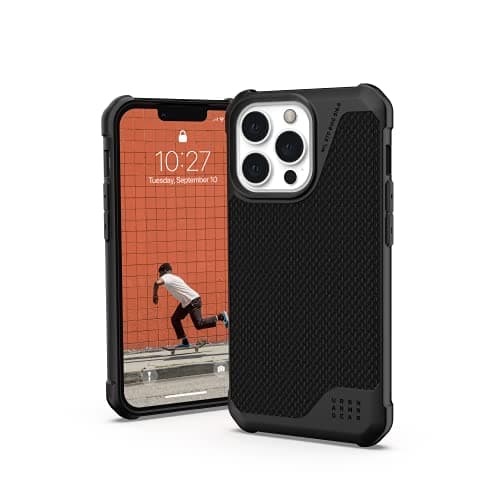 Image of URBAN ARMOR GEAR UAG Designed for iPhone 13 Pro Case Kevlar Black Feather-Light Heavy Duty Shockproof Slim Rugged Metropolis LT. Protective Cover, 6.1 inch Screen