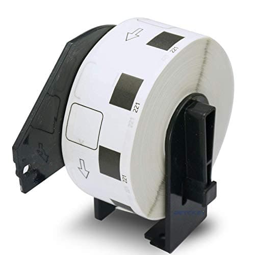 Image of BETCKEY - Removable Labels Compatible with Brother DK-11221, 23mm x 23mm, 1000 Non Permanent Adhesive Labels Using for QL Label Printers [ 1 Roll ]