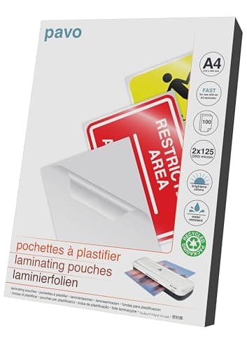Image of PAVO 2x125 Micron A4 Fast Laminating Pouch (Pack of 100)