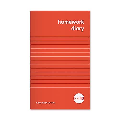 Image of Rhino A6+ Homework Diary, 84-Page / 1-Pack, 6-Day-Week Academic Planner, Study & School Supplies