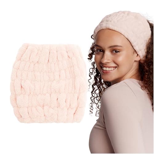 Image of Glov Sports Headband Makeup Headband for Women Elastic Moisture-wicking Microfiber Ideal for Thick Hair Reusable Hair Towel Wrap Comfortable Fit Universal Size Pink