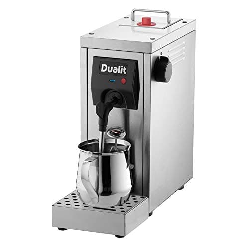Image of Dualit Cino Milk Steamer | 850ml Capacity | 1450W | Brushed Stainless Steel | Portable and Compact | Milk Jug & Thermometer Included | 84850