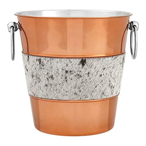 Image of Champagne/Wine Bucket, Albany, Cowhide/Copper
