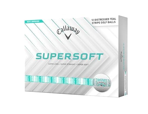 Image of Callaway Golf Supersoft Distressed Stripe Decorated Golf Ball, Teal