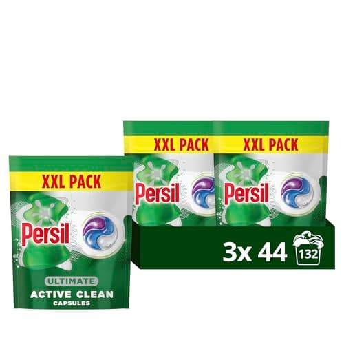 Image of Persil Ultimate Active Clean Washing Capsules our best odour-fighting laundry capsules for 14 days of freshness 132 washes (3x 44)