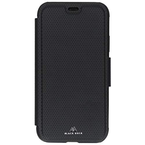 Image of Black Rock Robust Protective Case for Apple iPhone Xs, Magnetic Flip, Plastic, 180° or 360° Perfect Protection, Black