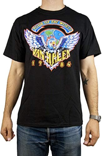 Image of FEA Men's Van Halen 1984 Tour of The World Men's T-Shirt, Black, Medium