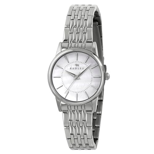 Image of RADLEY Women's Silver Plated Mother of Pearl Dial Stainless Steel Bracelet Analogue Watch