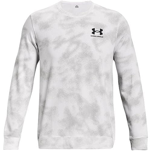 Image of Under Armour Men's Ua Rival Terry Nov Crew Fleece Tops, White, MD, wht, M