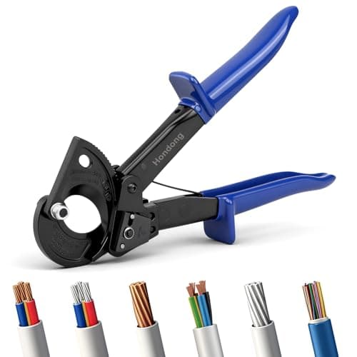 Image of Ratchet Cutter,Ratchet Cable Cutters, Ratcheting Wire Cable Cutters Cut up to 240mm², Aluminum Copper Cable Cutter with Ergonomic Finger Handle and Safety Lock, HS325A Heavy Duty Electrician Tool