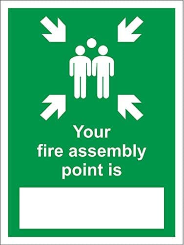 Image of Your Fire Assembly point is emergency evacuation Safety sign - 1.2mm Rigid plastic 200mm x 150mm