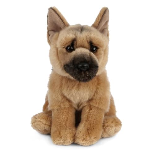 Image of Living Nature Soft Toy - Plush Pet Animal, German Shepherd Dog (20cm) - Realistic Soft Toys with Educational Fact Tags
