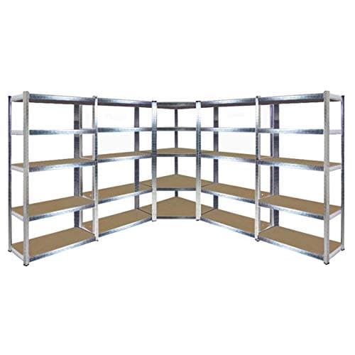 Image of Racking Solutions Heavy Duty Galvanised Corner Shelving Unit Kit 1800mm H x 900mm / 698mm W x 400mm D 175KG UDL FREE Next Working Day Delivery *