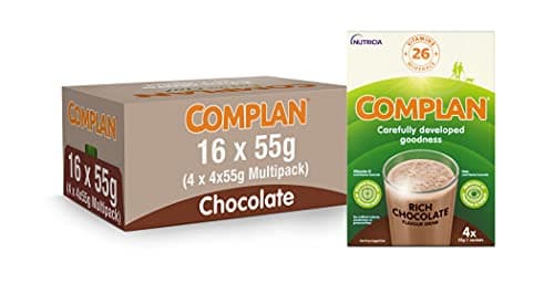Image of Complan Rich Chocolate Nutritional Drink Sachets, 4 x 55 g (Pack of 4)
