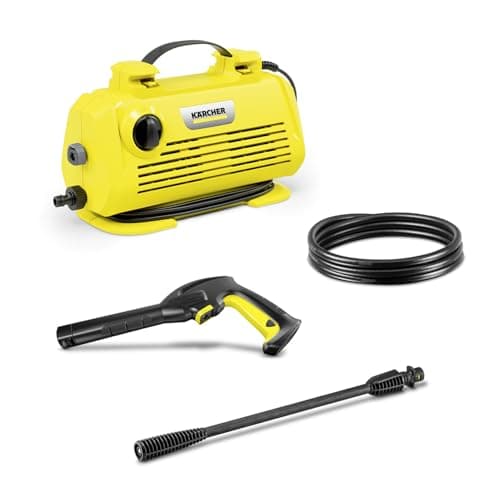 Image of Kärcher K 2 Horizontal Pressure Washer,max. 110 bar,Flow Rate: 360 l/h,Area Coverage: 20 m²/h,Water Filter,Weight: 3.5 kg,high-Pressure Hose and Gun,Vario Power Jet Spray Lance,Standard,Yellow/Black