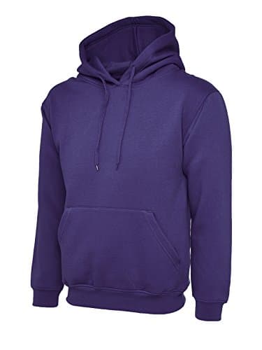 Image of Mens Classic Plain Pullover Hooded Sweatshirt Hoodie Sweater (22 Colours) Purple