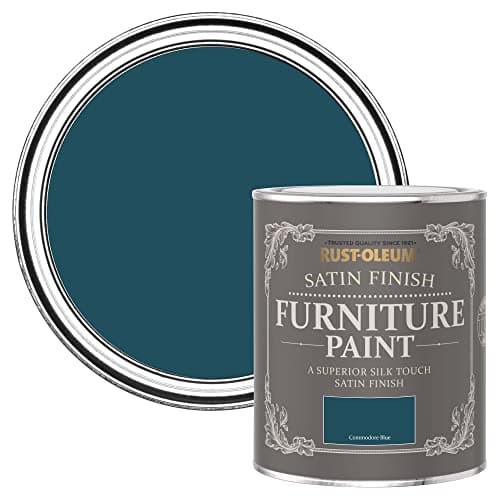 Image of Rust-Oleum Blue Furniture & Skirting Board Paint in Satin Finish - Commodore Blue 750ML (SHDRCT877)