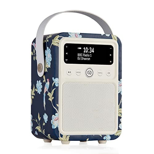 Image of Laura Ashley Portable DAB Radio Alarm Clock - VQ Monty DAB+, FM Digital Radios with Bluetooth - Rechargeable Radios with Bluetooth Speaker - Dual Alarm Dab Radio Mains Powered - Elveden Navy