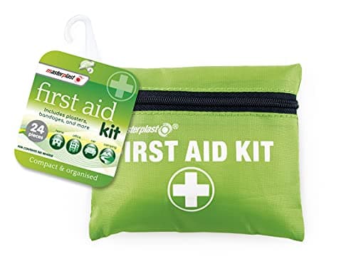 Image of Masterplast First Aid Kit Compact | 24 Pieces - Compact & Organised, Mini Emergency Kit, for Camping, Home, Office, Car, Travel - Plasters, Banages, Dressings, Medical Tape
