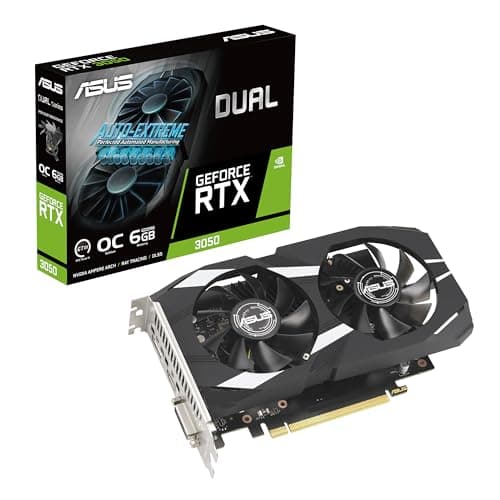 Image of ASUS GeForce RTX 3050 6G DUAL OC Gaming Graphics Card - 1537MHz Boost Clock, GDDR6, PCIe Gen 4, DLSS 2, 3 x DP v1.4a, 1 x HDMI 2.1 (Supports 4K)